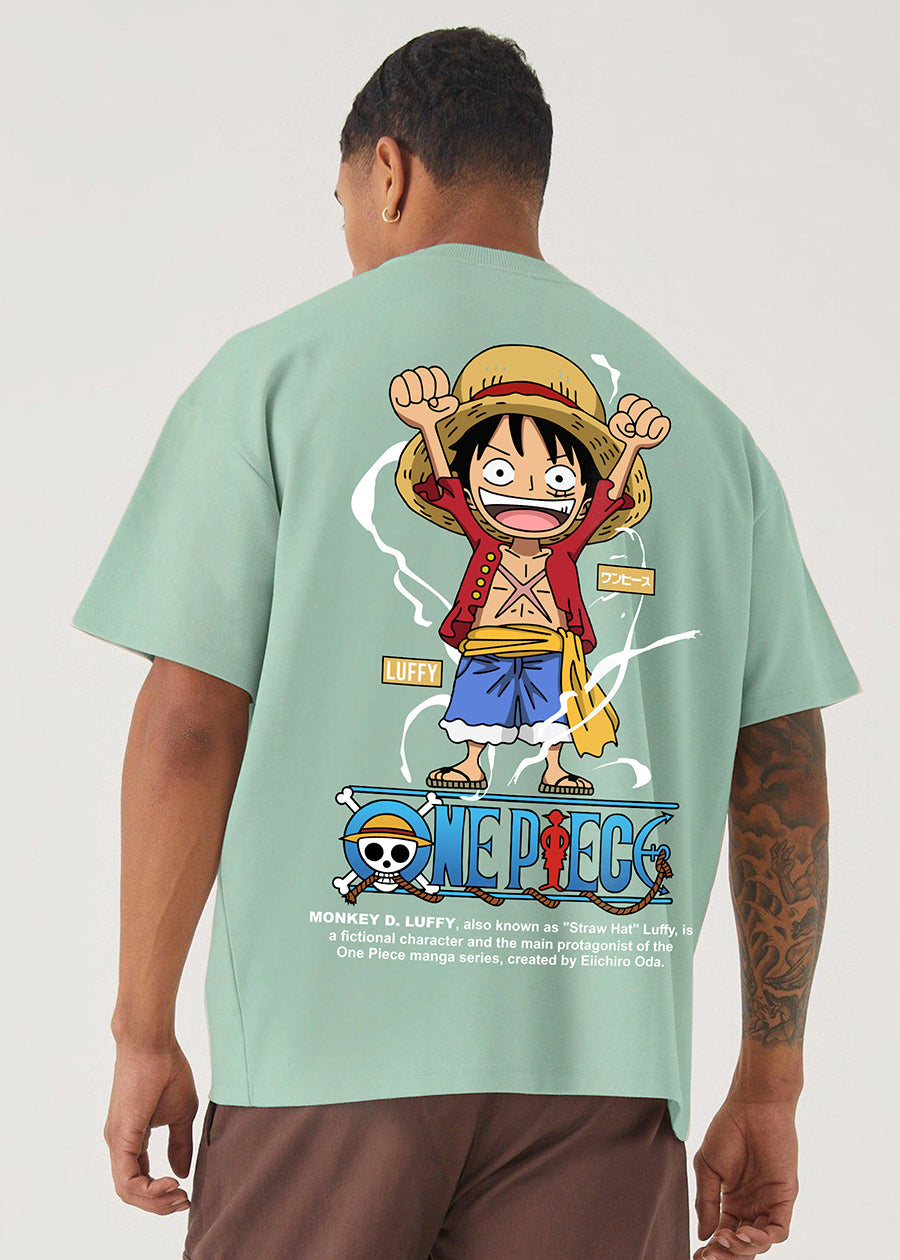 Luffy One Piece Men Oversized Printed T-Shirt